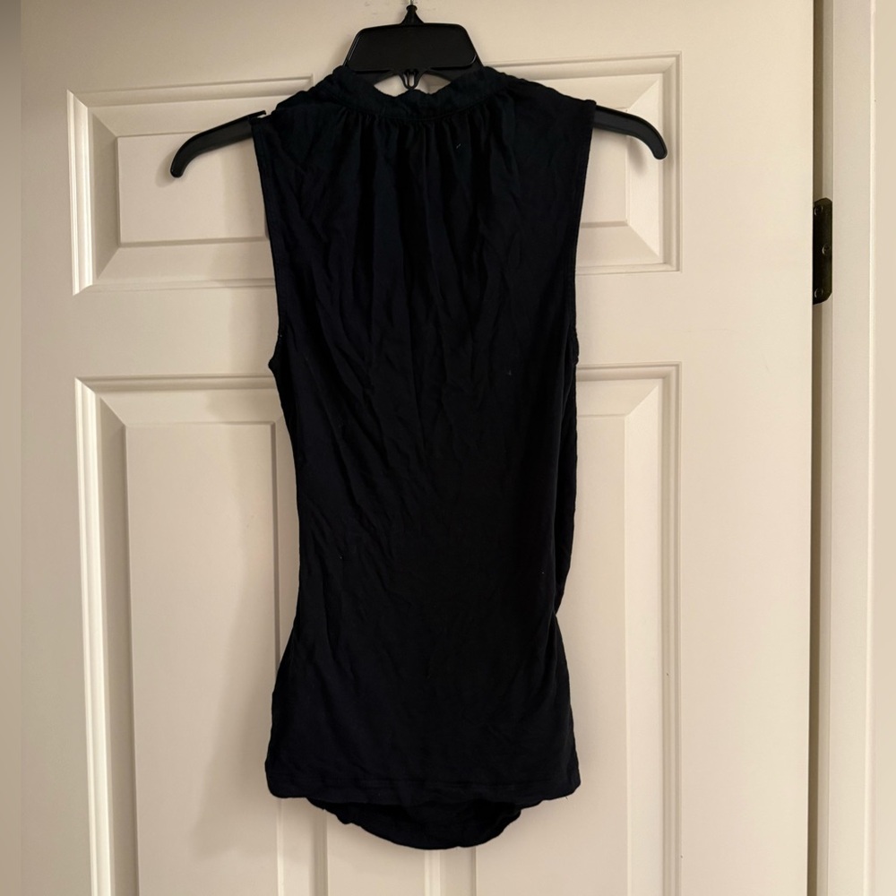 Banana Republic Navy Sleeveless Draped Wrap-Front Camisole - Picture 2 of 4